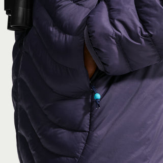 Nike ACG Lava Flow Therma-FIT ADV Hooded Jacket in Grey — PrimaLoft® insulated, water-repellent, packable hooded jacket with ACG triangle carabiner, bungee waist, two-way zipper, and brushed collar lining
