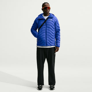 Nike ACG Lava Flow Therma-FIT ADV Hooded Jacket in Old Royal/Summit White — PrimaLoft® insulated, water-repellent, packable hooded jacket with ACG triangle carabiner, bungee waist, two-way zipper, and brushed collar lining