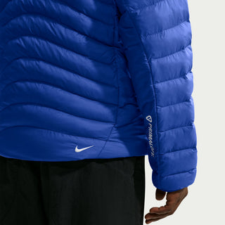 Nike ACG Lava Flow Therma-FIT ADV Hooded Jacket in Old Royal/Summit White — PrimaLoft® insulated, water-repellent, packable hooded jacket with ACG triangle carabiner, bungee waist, two-way zipper, and brushed collar lining