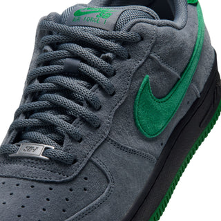 Nike SB Air Force 1 SE Nocturnal skate shoes in Cool Grey with Court Green branding and insoles, grey laces, and perforated toe boxes.