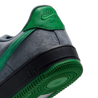 Nike SB Air Force 1 SE Nocturnal skate shoes in Cool Grey with Court Green branding and insoles, grey laces, and perforated toe boxes.