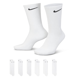 White Nike SB crew socks six pack with cushioned sole and ribbed support