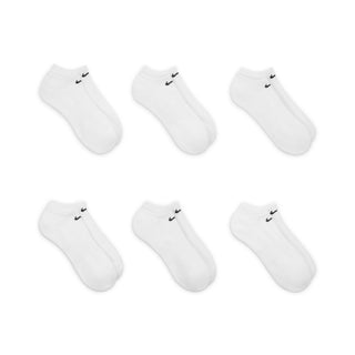 Nike Everyday Cushioned No-Show Training Socks 6-Pack with Dri-FIT technology, thick terry sole, and ribbed arch band for comfort and support