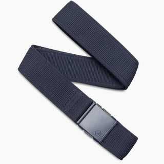 Arcade Atlas Stretch Belt in Navy with patented A2 buckle, performance stretch, and sustainable REPREVE®️ material.