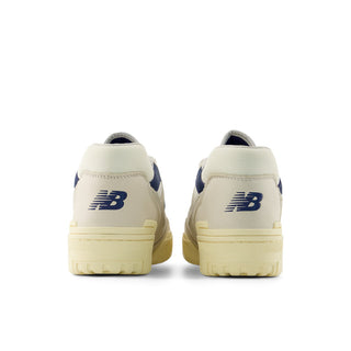 New Balance 550 sneaker in permafrost and blue oyster, leather upper, retro court silhouette with durable rubber outsole.