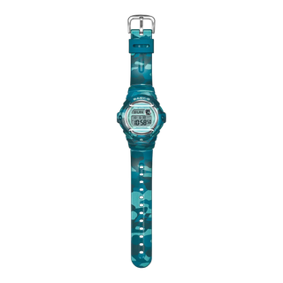 G-SHOCK BABY-G BG169CM-2 Bold Camo watch — colorful Y2K camo resin case and band, compact round form, 200m water resistance, concealed G-mark