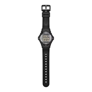  G-SHOCK BABY-G BG169KB-1 — compact round resin watch with glitter Y2K dial accents, 200m water resistance, Mineral Glass crystal, and shock-resistant construction