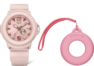 "G-Shock BABY-G+PLUS BGA15K-4A Convertible Watch — pastel matte finish, detachable charm in customizable silicone holder, shimmery dial with pop-inspired day display"