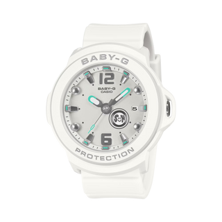 "G-Shock BABY-G+PLUS BGA15K-7A Convertible Watch — pastel matte finish, detachable charm in customizable silicone holder, shimmery dial with pop-inspired day display"
