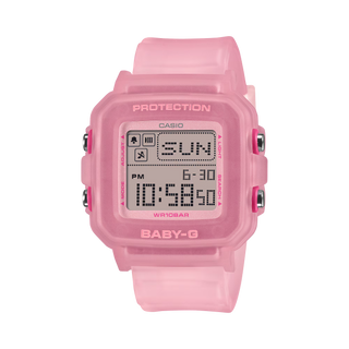 G-SHOCK BABY-G+ BGD10KG-4 Women's Watch in Pink — shock resistant, 200M water resistant digital watch with world time, stopwatch, countdown timer, 5 alarms, and auto LED backlight