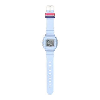 G-SHOCK BABY-G+ BGD10L-2 — convertible watch with 9 interchangeable band loops in solid and translucent colors, pixel-art LED animations, shock resistance, and 100M water resistance