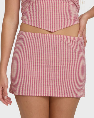 "Billabong So Micro Tank Top in Pink Sunset — women's lightweight woven micro crop tank top"