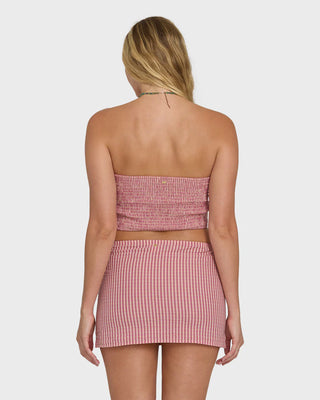 "Billabong So Micro Tank Top in Pink Sunset — women's lightweight woven micro crop tank top"