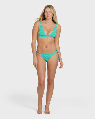 "Billabong Ship Wrecked Tie-Side Tropic Bikini Bottoms in Green Tropics — women's tropical print adjustable tie-side bikini bottoms"