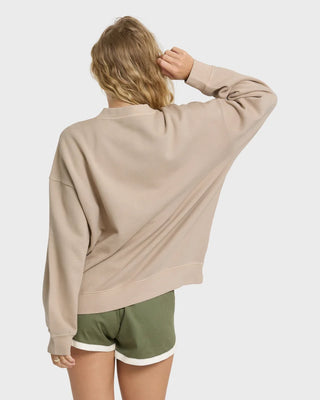Billabong Road Trippin Shorts in Canteen — regular fit woven beach short with elastic drawcord waist, side seam pockets, and contrast binding detail in cotton-viscose twill