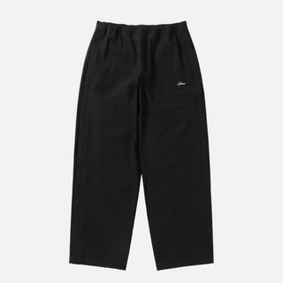 Dime Athletic Snap Pants in Black/Red — polyester/spandex blend with snap side seam plackets, integrated pockets, contrast mesh lining, 3M branding, cinched leg openings, and elasticated speckled drawstring waistband