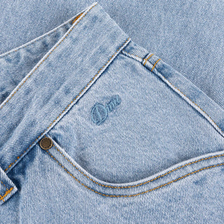 Blue washed Dime straight-leg denim pants with clean classic finish.