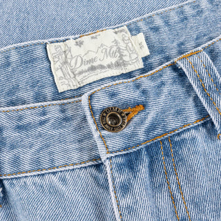 Blue washed Dime straight-leg denim pants with clean classic finish.