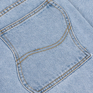 Blue washed Dime straight-leg denim pants with clean classic finish.