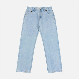 Blue washed Dime straight-leg denim pants with clean classic finish.