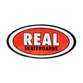 Real Skateboards Classic Oval Medium Sticker in assorted colors — durable vinyl with oval shape design, printed graphic detail, and weather-resistant finish