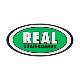 Real Skateboards Classic Oval Medium Sticker in assorted colors — durable vinyl with oval shape design, printed graphic detail, and weather-resistant finish