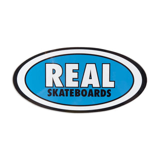 Real Skateboards Classic Oval Medium Sticker in assorted colors — durable vinyl with oval shape design, printed graphic detail, and weather-resistant finish