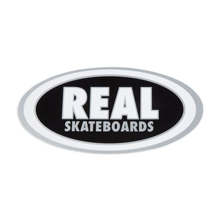 Real Skateboards Classic Oval Medium Sticker in assorted colors — durable vinyl with oval shape design, printed graphic detail, and weather-resistant finish