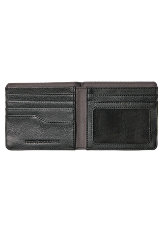 Nixon Showoff Wallet in Charcoal - Eco-friendly wallet made from recycled material with ample card slots, cash compartment, and an ID pocket.