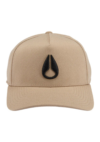 Nixon Deep Down Athletic Snapback in Khaki - Sporty cap with 3D-embroidered logo.