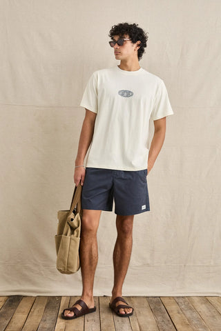 Rhythm Breeze Jam Shorts in Vintage Navy, 100% cotton 20 inch box jam with widened leg silhouette and standard Rhythm trims