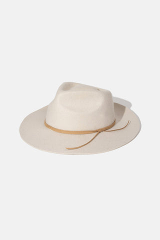 Rhythm Classic Felt Hat in sand, 100% Wool felt, featuring contrast suede wrap, timeless elegance.
