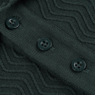 Elegant forest green Dime Wave Knit Polo, with cursive logo embroidery and ribbed sleeves and hem.