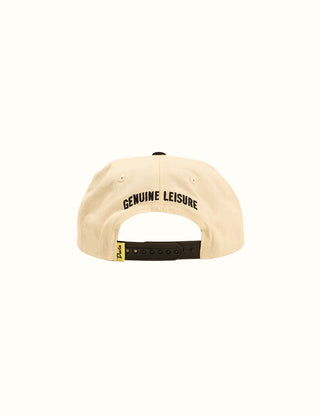 Duvin Captain Hat in Ivory, cotton twill, unstructured, embroidered.