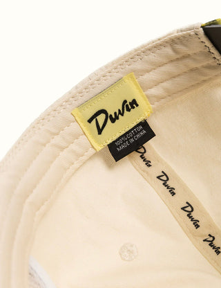 Duvin Captain Hat in Ivory, cotton twill, unstructured, embroidered.