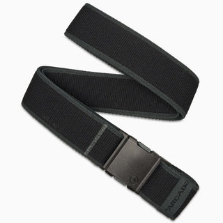 Arcade Carto Stretch Belt in Black/Jalapeno with subtle color accents, contoured buckle, and REPREVE®️ recycled material.