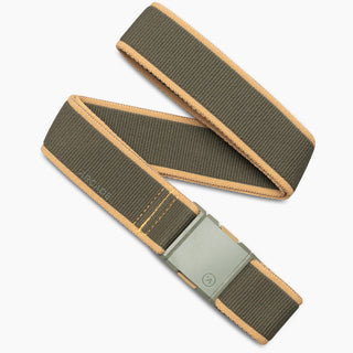 Arcade Carto Stretch Belt in Ivy Green Sandwith subtle color accents, contoured buckle, and REPREVE®️ recycled material.