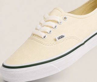 Vans LX Premium Authentic Reissue 44 Shoes in Classic White — lightweight canvas upper, vulcanized construction, waffle outsole, Sola Foam ADC insole