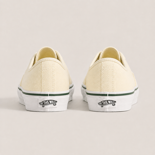  Vans LX Premium Authentic Reissue 44 Shoes in Classic White — lightweight canvas upper, vulcanized construction, waffle outsole, Sola Foam ADC insole