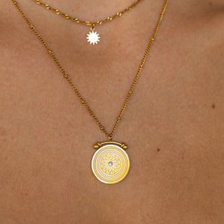ALCO Limitless necklace in 18K gold-plated stainless steel with 2-in-1 design, 14 and 18 inch chains.