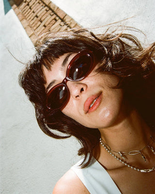 Crap Eyewear Sweet Leaf Sunglasses - Crystal Black Cherry/Amber