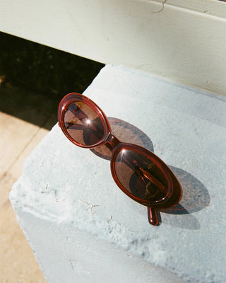 Crap Eyewear Sweet Leaf Sunglasses - Crystal Black Cherry/Amber