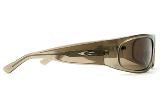 Crap Eyewear Speed Charm Sunglasses in Crystal Stone Bio/Earth — bioacetate wraparound frames with CR-39 lenses, 100% UVA/UVB protection, and spring hinges
