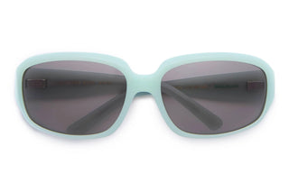 Crap Eyewear Stone Echo in Aqua Bio/Medium Smoke — bioacetate fashion wraparound, CR-39 lenses, 100% UV protection, spring hinges, wire cores, Rx-ready