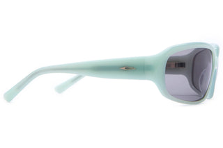 Crap Eyewear Stone Echo in Aqua Bio/Medium Smoke — bioacetate fashion wraparound, CR-39 lenses, 100% UV protection, spring hinges, wire cores, Rx-ready