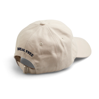 Last Resort AB Atlas Logo Daddy Cap in beige, 100% cotton, comfortable, unstructured, with embroidered logo.