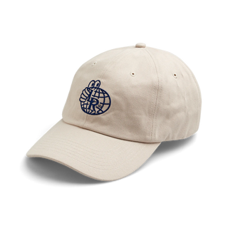 Last Resort AB Atlas Logo Daddy Cap in beige, 100% cotton, comfortable, unstructured, with embroidered logo.