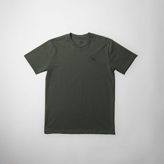 Drift House Surf Bum Tee in Cypress with black surfer graphic and heavyweight cotton build.