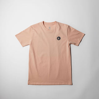 Drift House Sunny Daze Tee in Pale Pink with retro gator graphic and new Drift House logo.