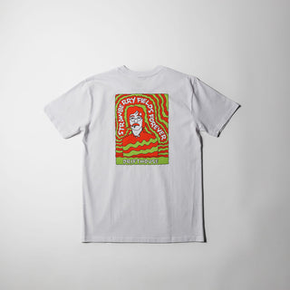 White Drift House Strawberry Nights tee with psychedelic Lennon-inspired back graphic.